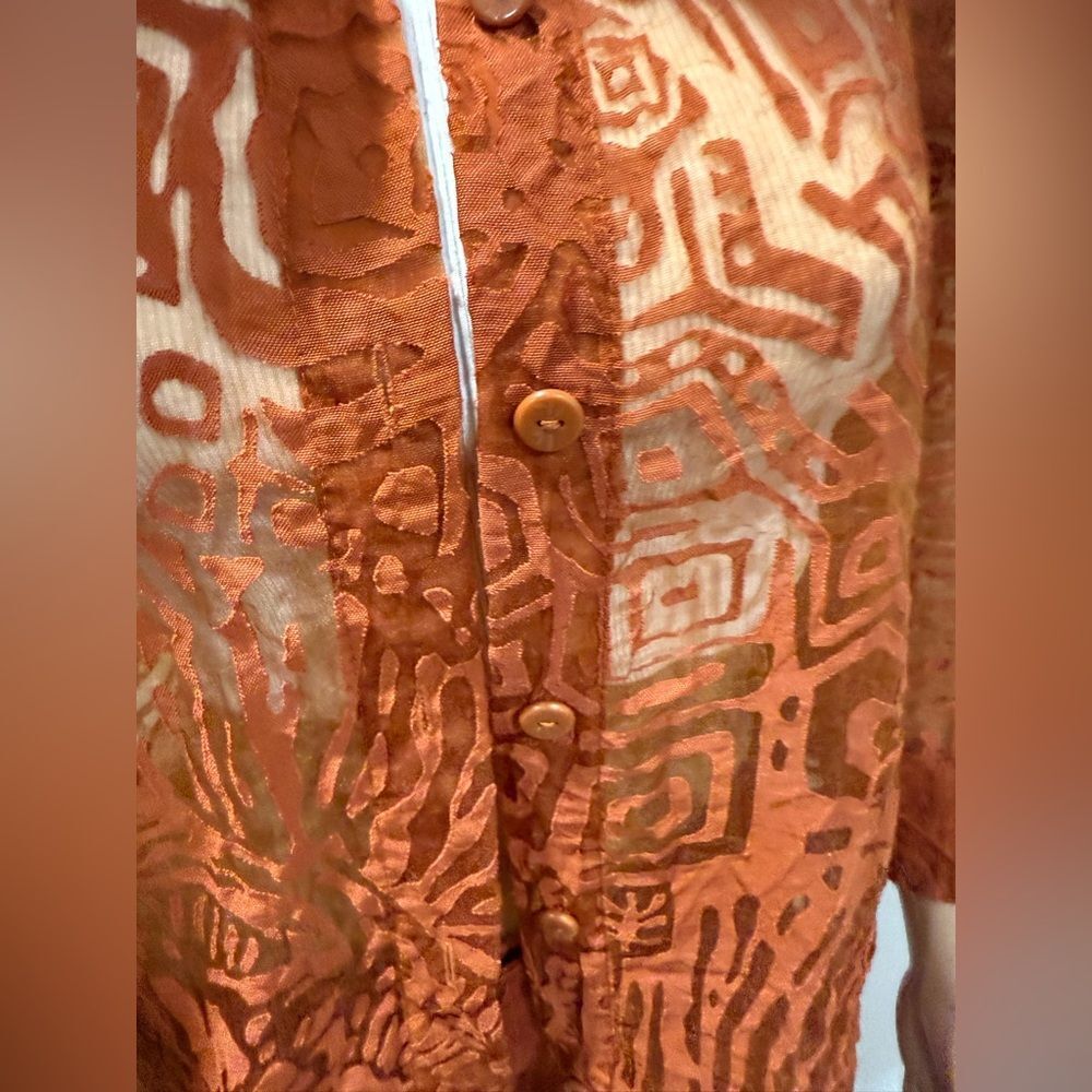 Ruby Rd petite Orange Patterned Blouse - image 4